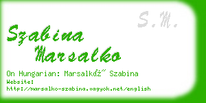 szabina marsalko business card